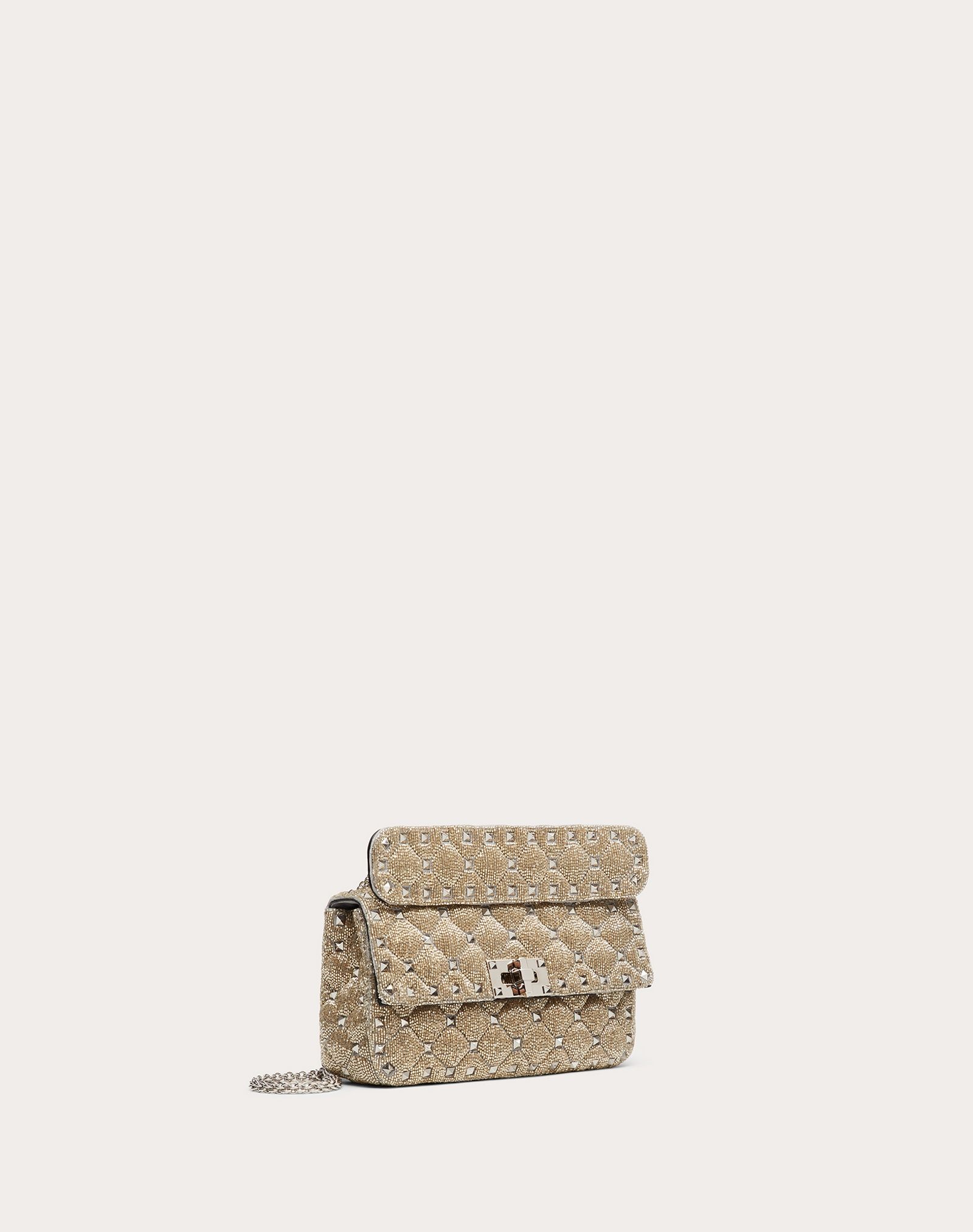 Small Rockstud Spike Bag with Beaded Detailing - 2