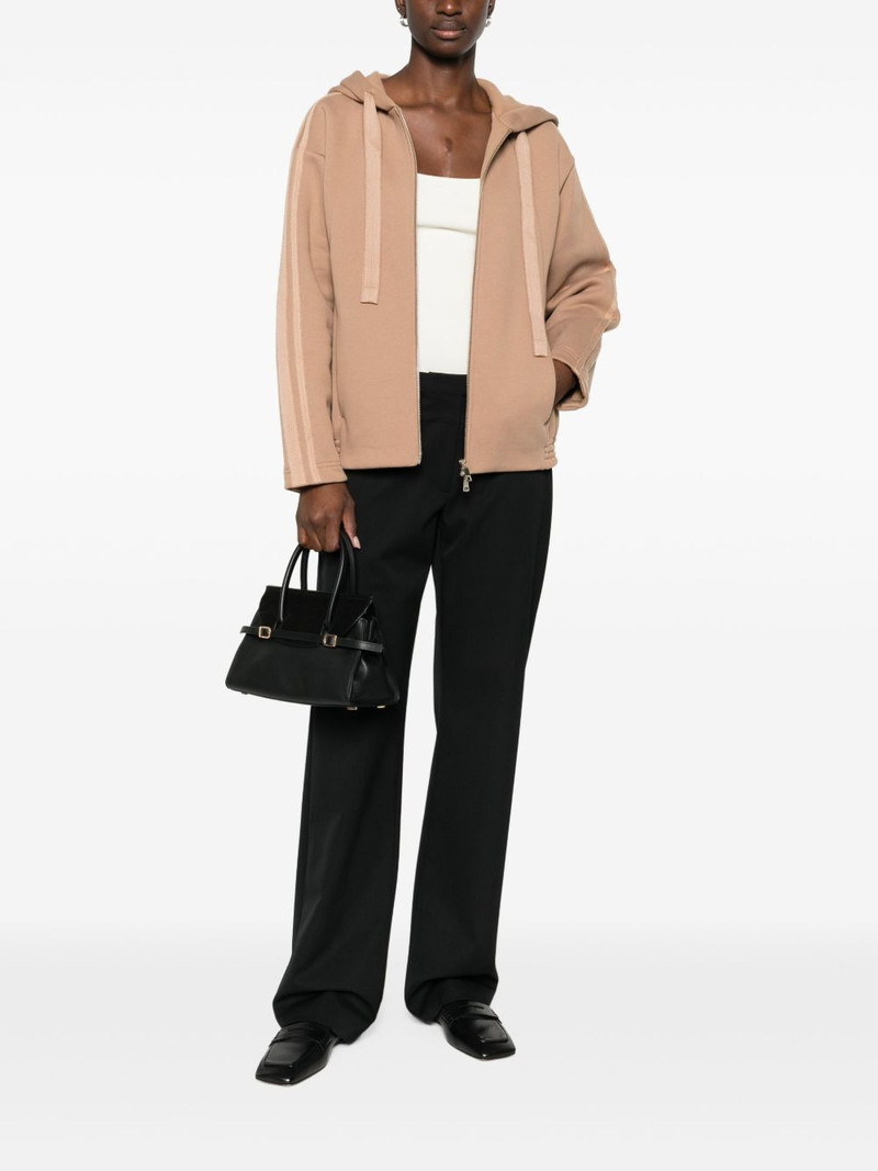 Max Mara stripe-detail zip-up hoodie outlook