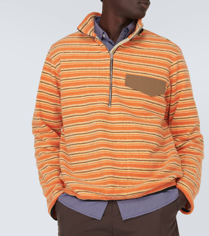 Kragi striped cotton half-zip sweater 5
