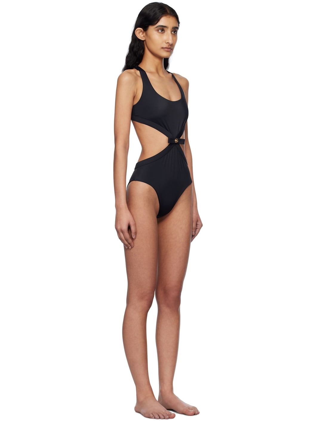 Black Gianni Ribbon Swimsuit - 2