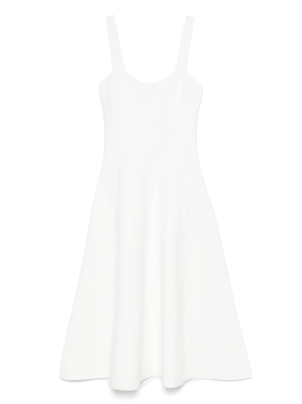 perforated-design midi dress - 1