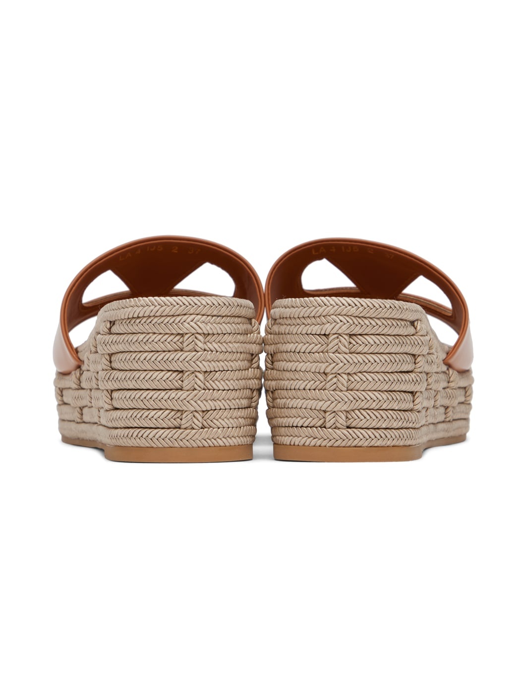 Tan VLogo Cutout Sandals - 2