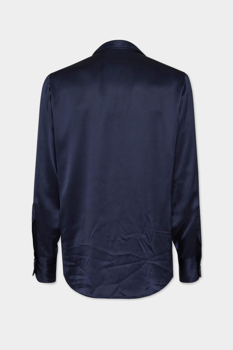 SILK SATIN SEXY TIE SHIRT - 2