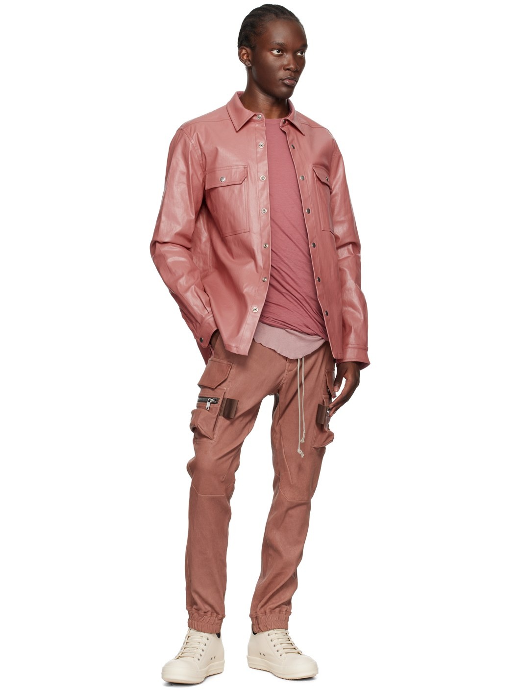 Pink Porterville Coated Denim Shirt - 4