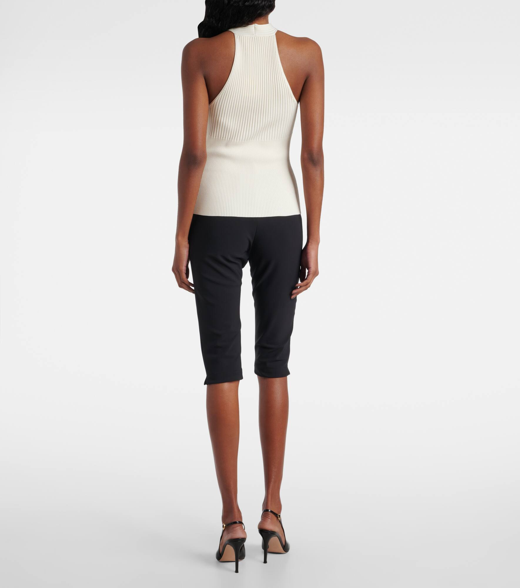 Andrea ribbed-knit halterneck top - 3