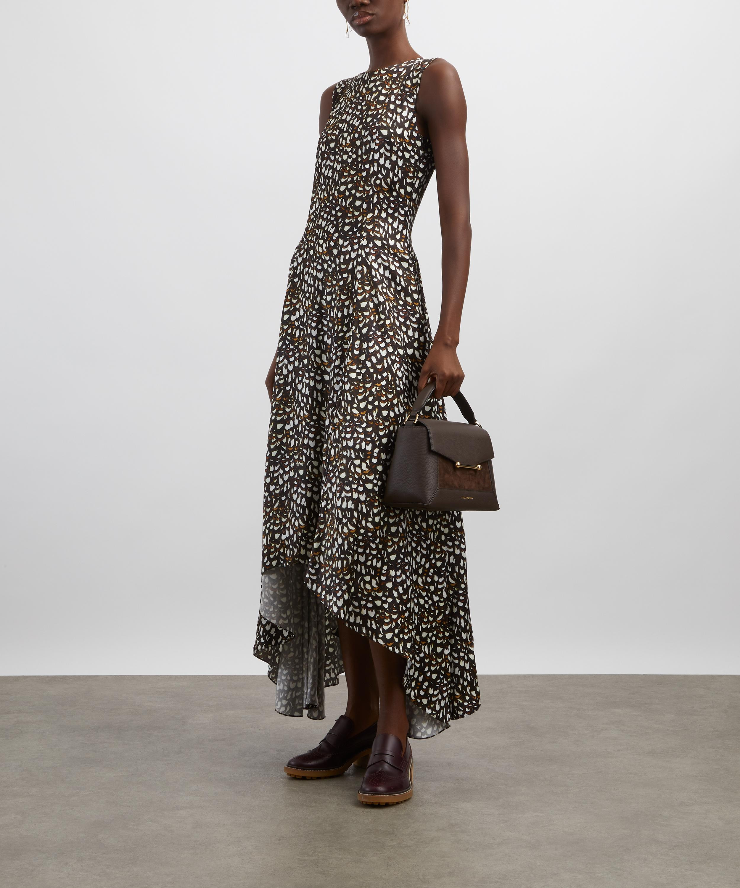 Brown Printed Asymmetric Dress - 2