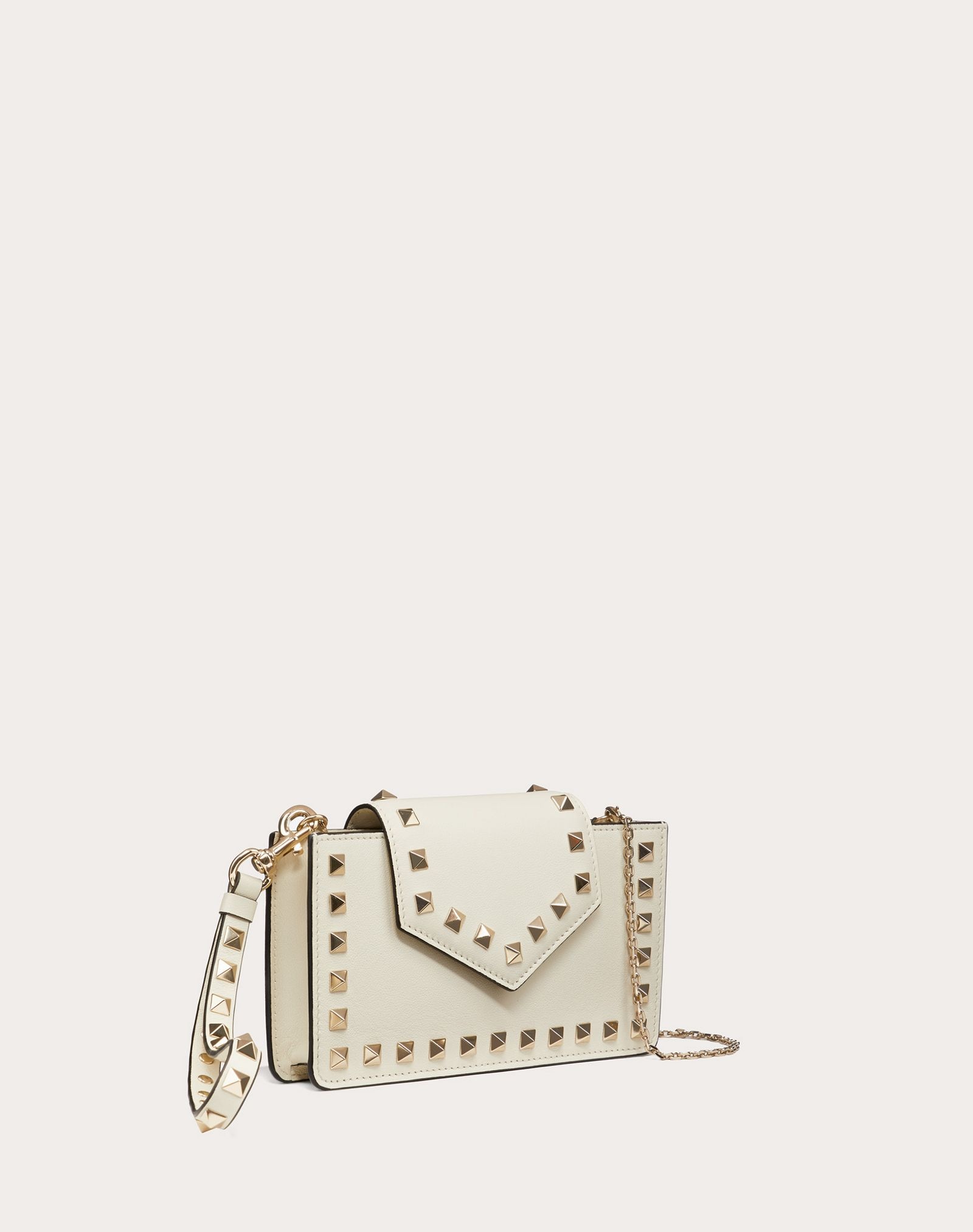 Rockstud Calfskin Phone Case with Chain Strap - 4