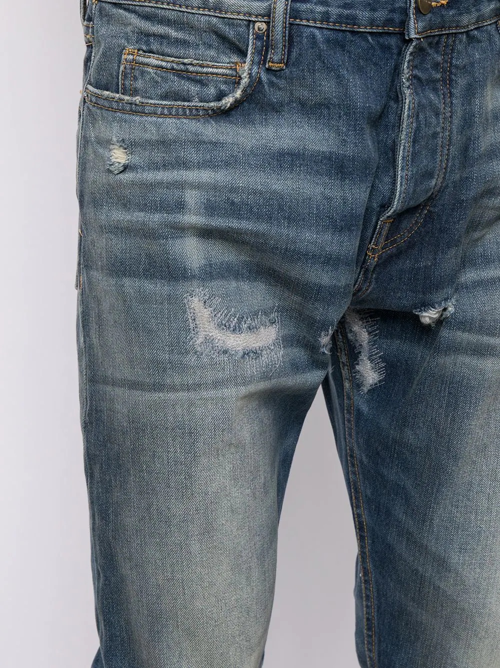 faded denim jeans - 5