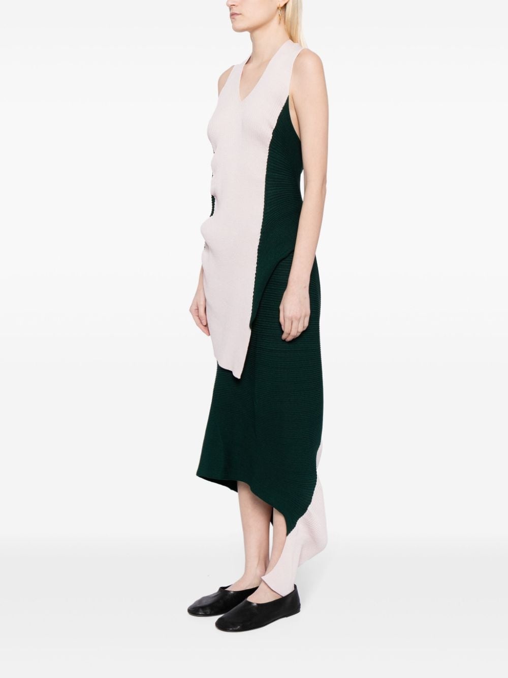 asymmetric ribbed-knit top - 3