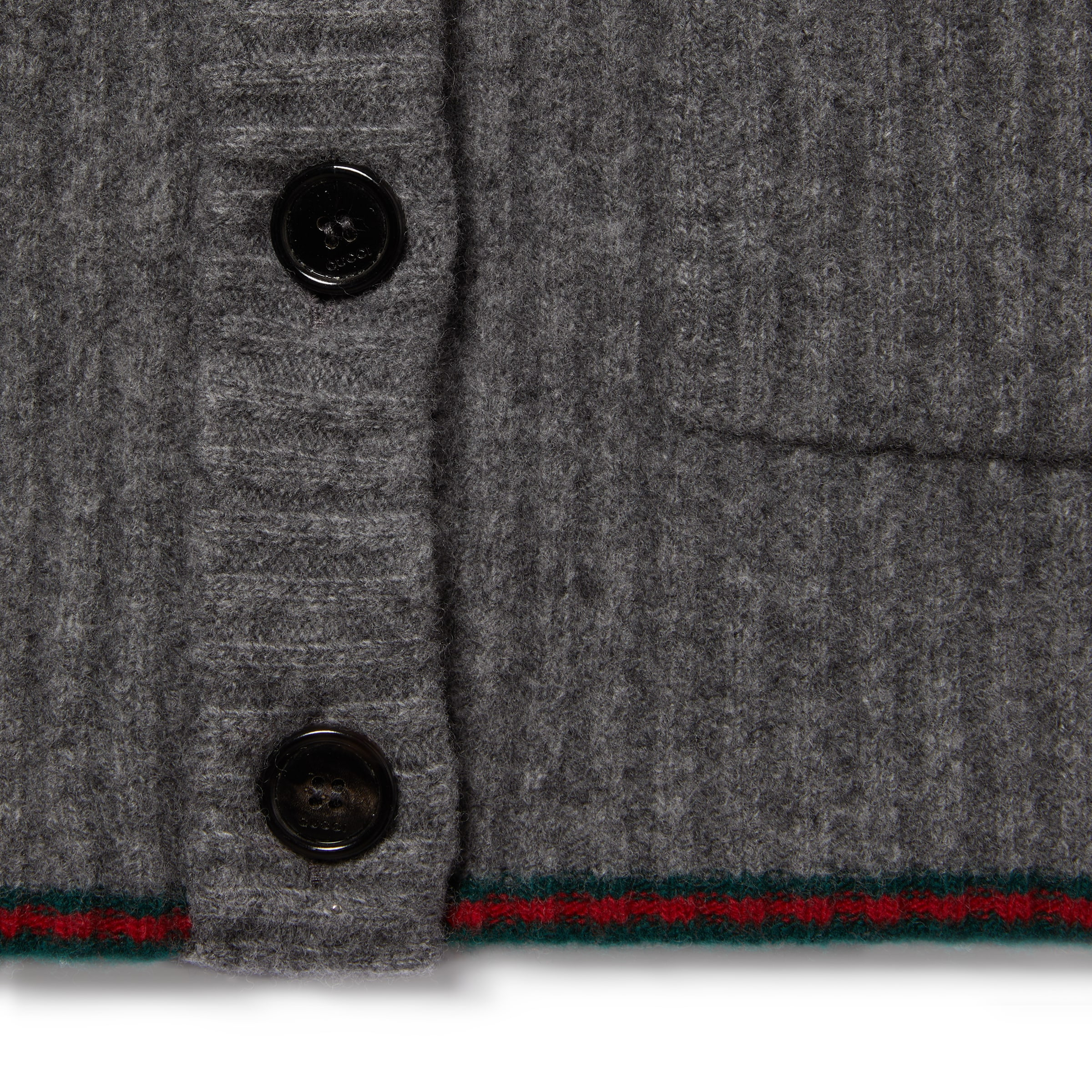 Rib felted wool cardigan with Web - 7