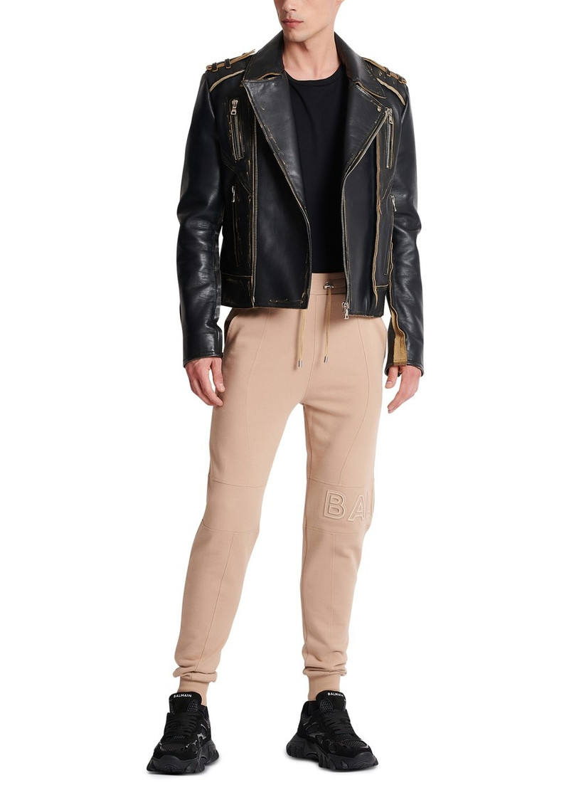 Embossed Balmain logo jogging bottoms 6