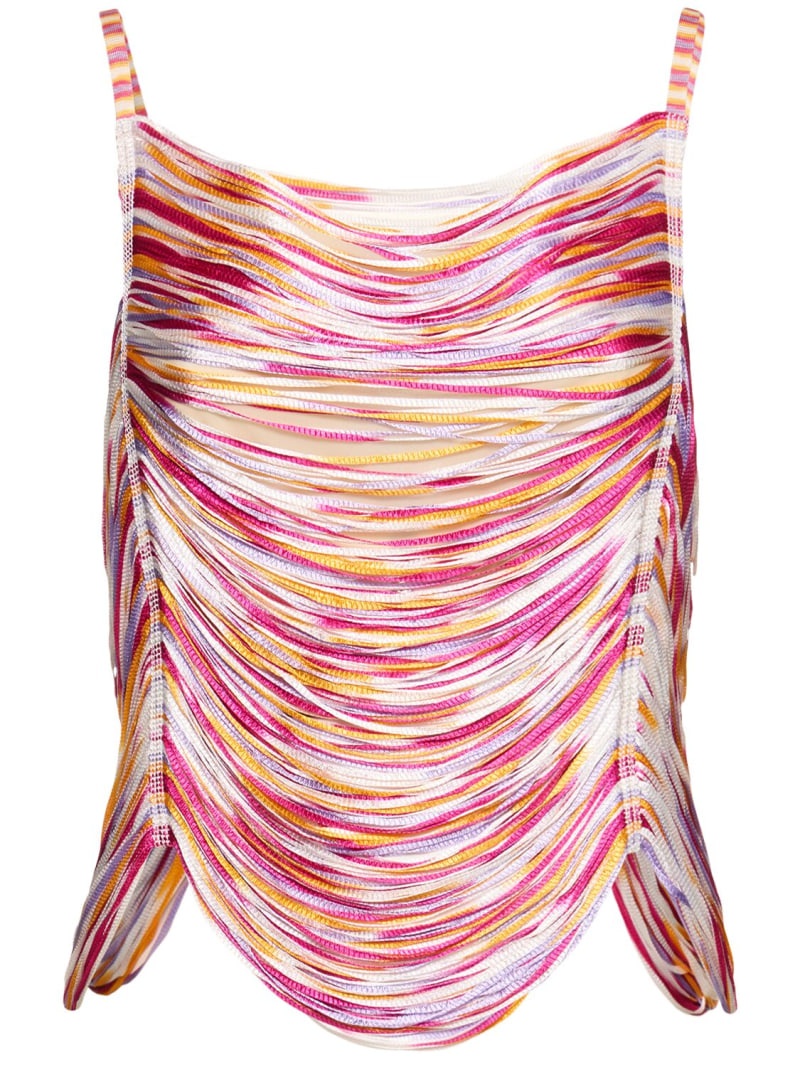 Space-dyed fringed sleeveless top - 1