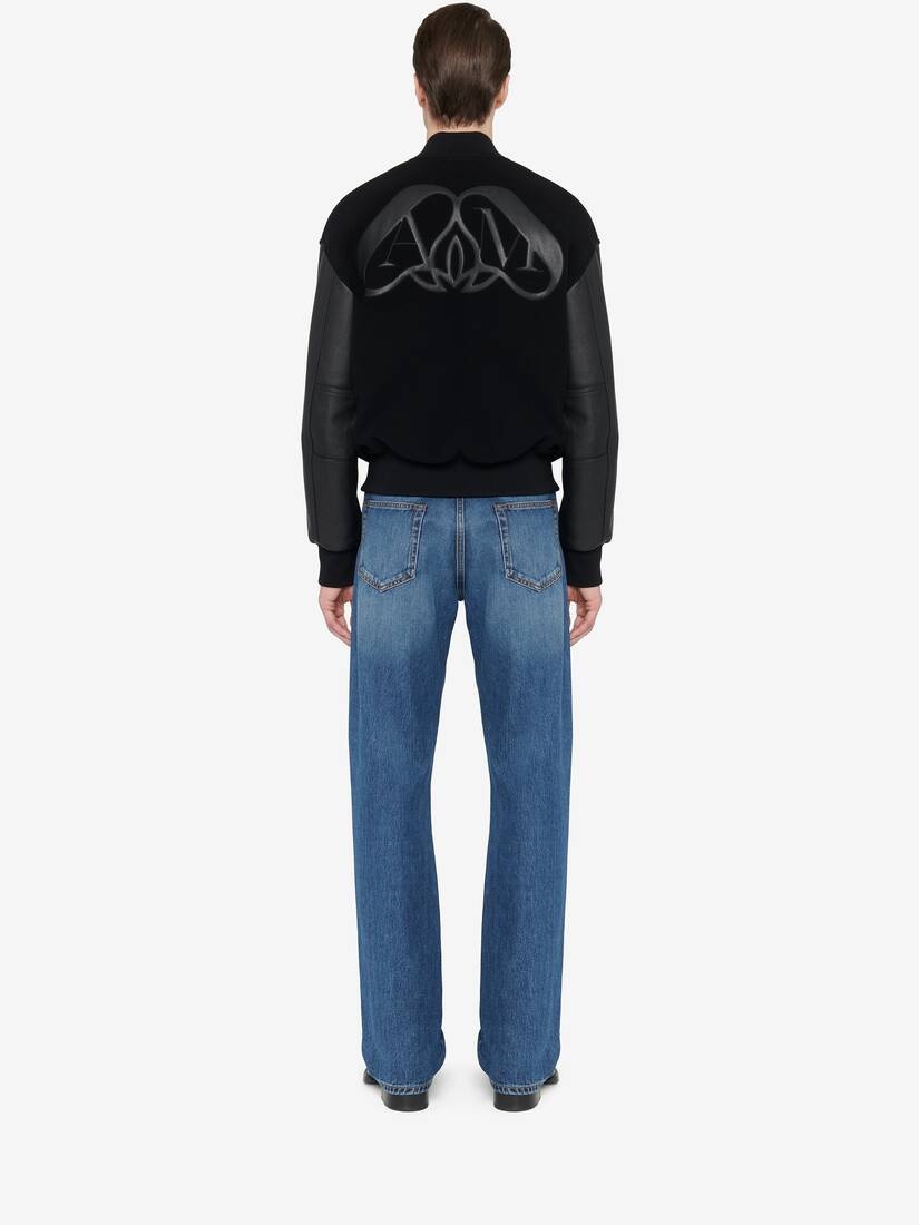 Men's Hybrid Bomber Jacket in Black - 4