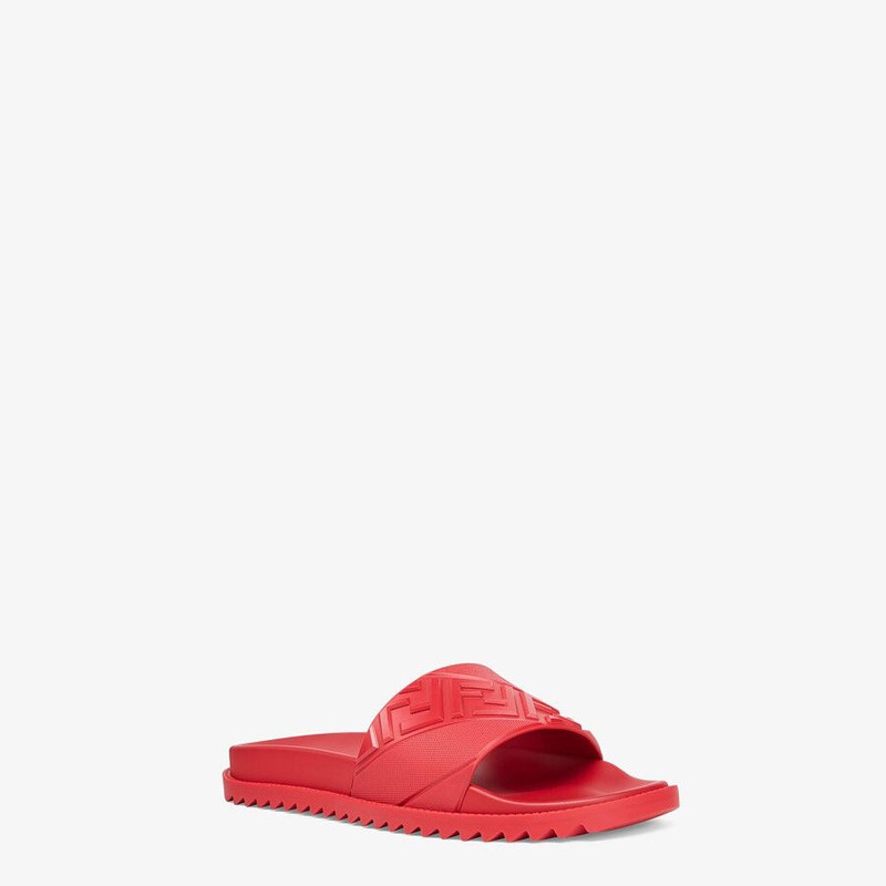 FENDI Red rubber slides outlook