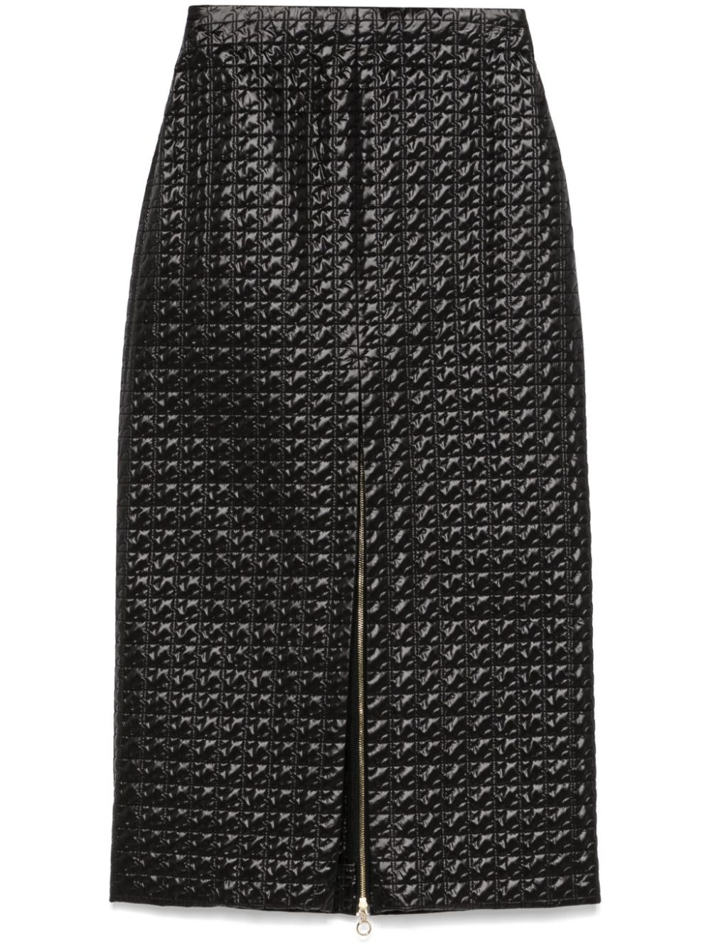 zip-up quilted midi skirt - 1