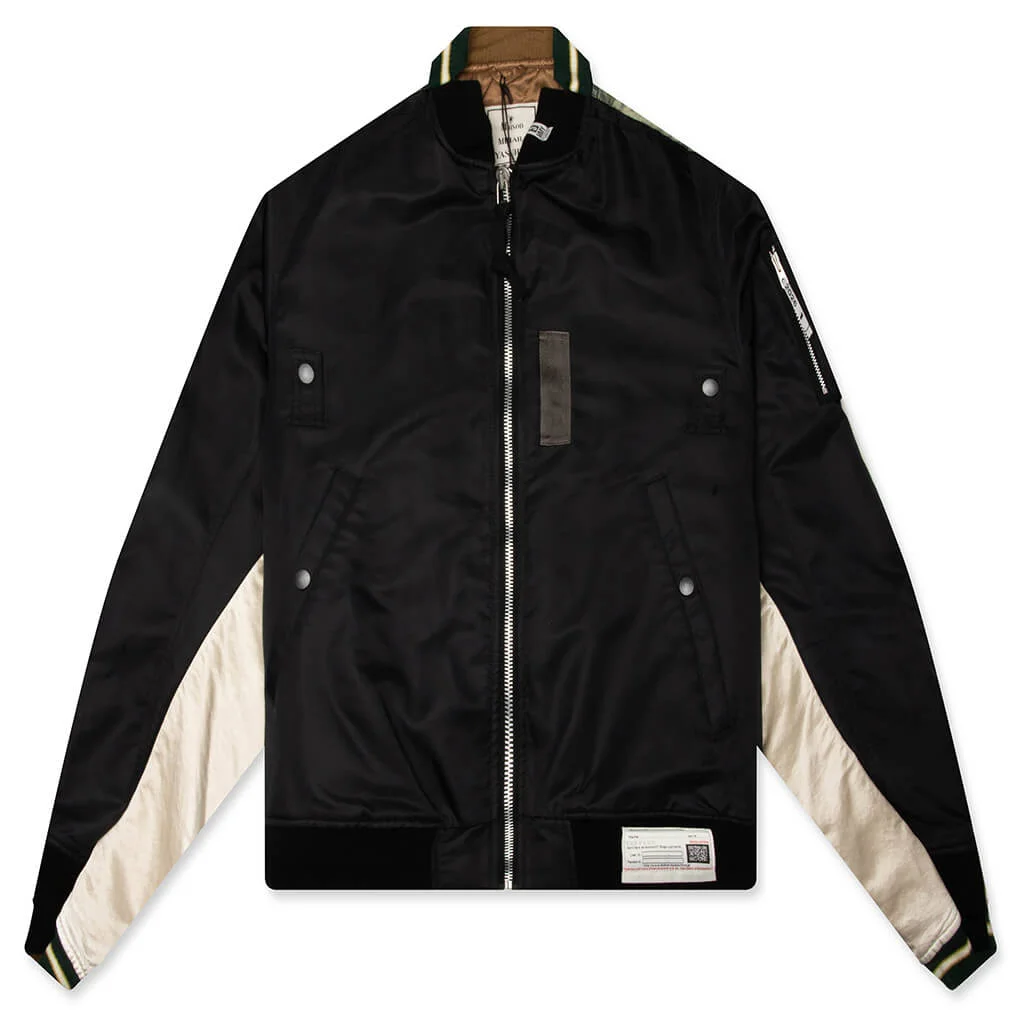 FRONT BACK COMBINED FLIGHT JACKET - BLACK - 1