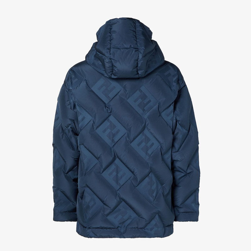 FENDI Puffer jacket Dark blue FF technical fabric down jacket outlook