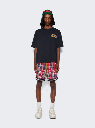 Rhude Flannel Court Logo Shorts Multicolor outlook