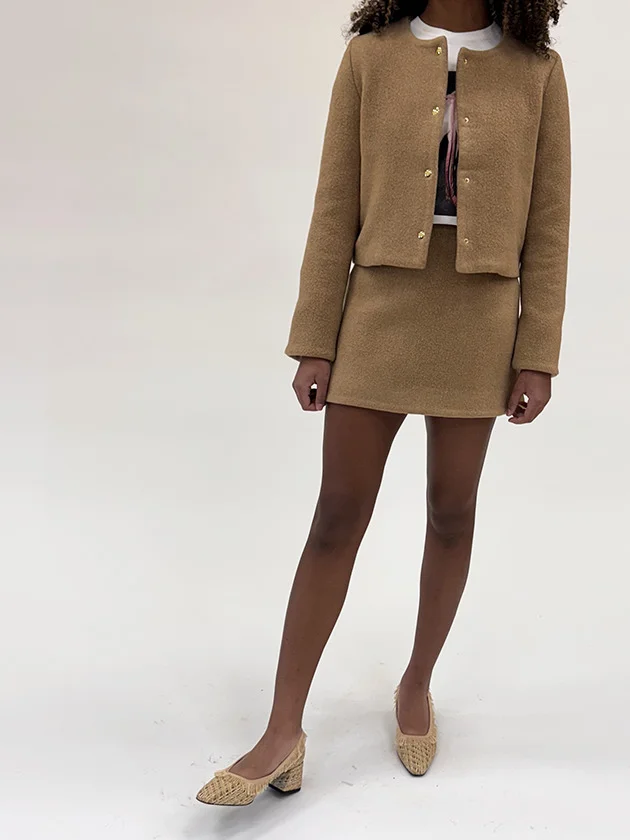 cropped snap jacket - 1