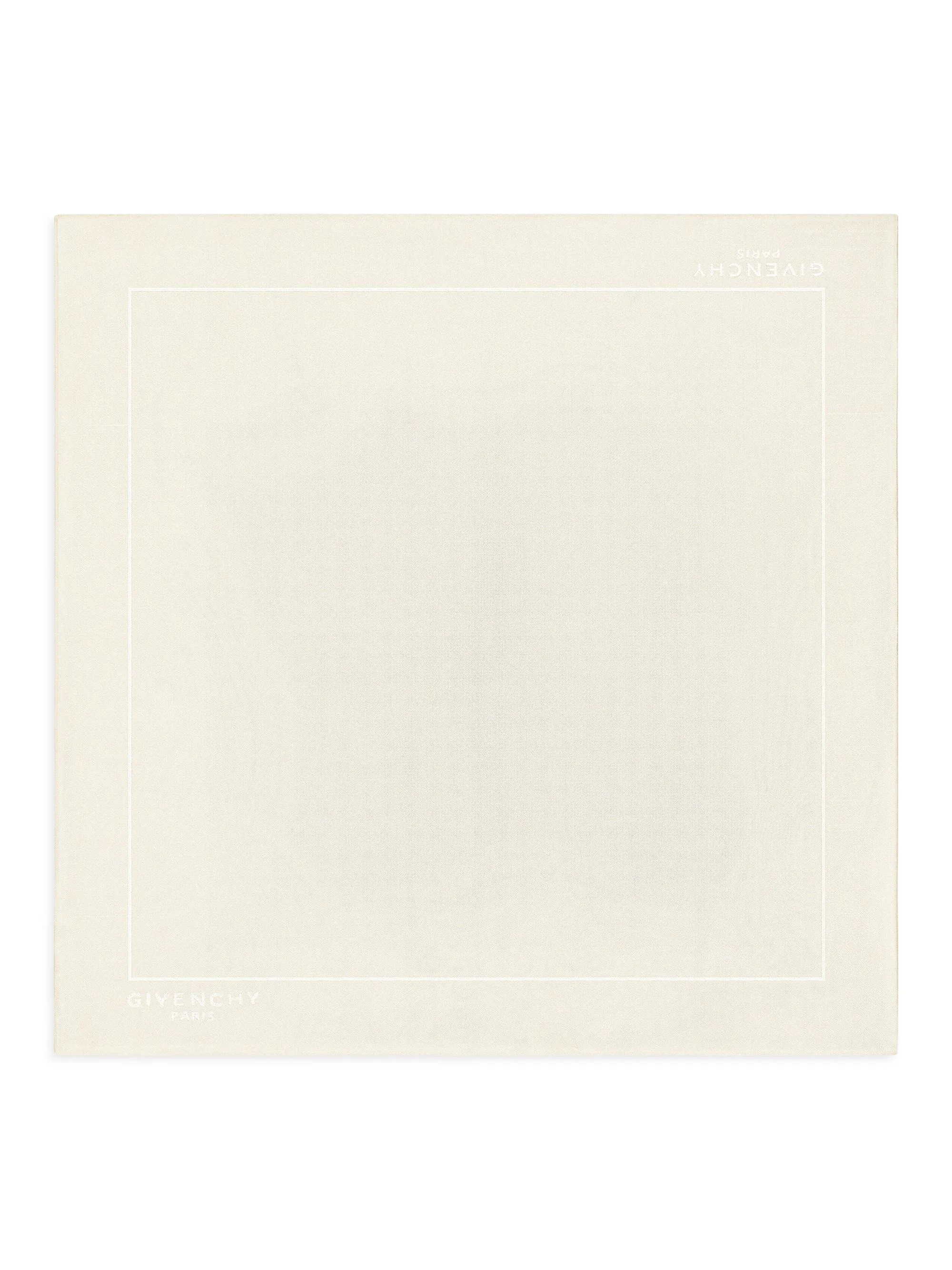 Men's Paris Pocket Square in Silk Jacquard - Off White - 1