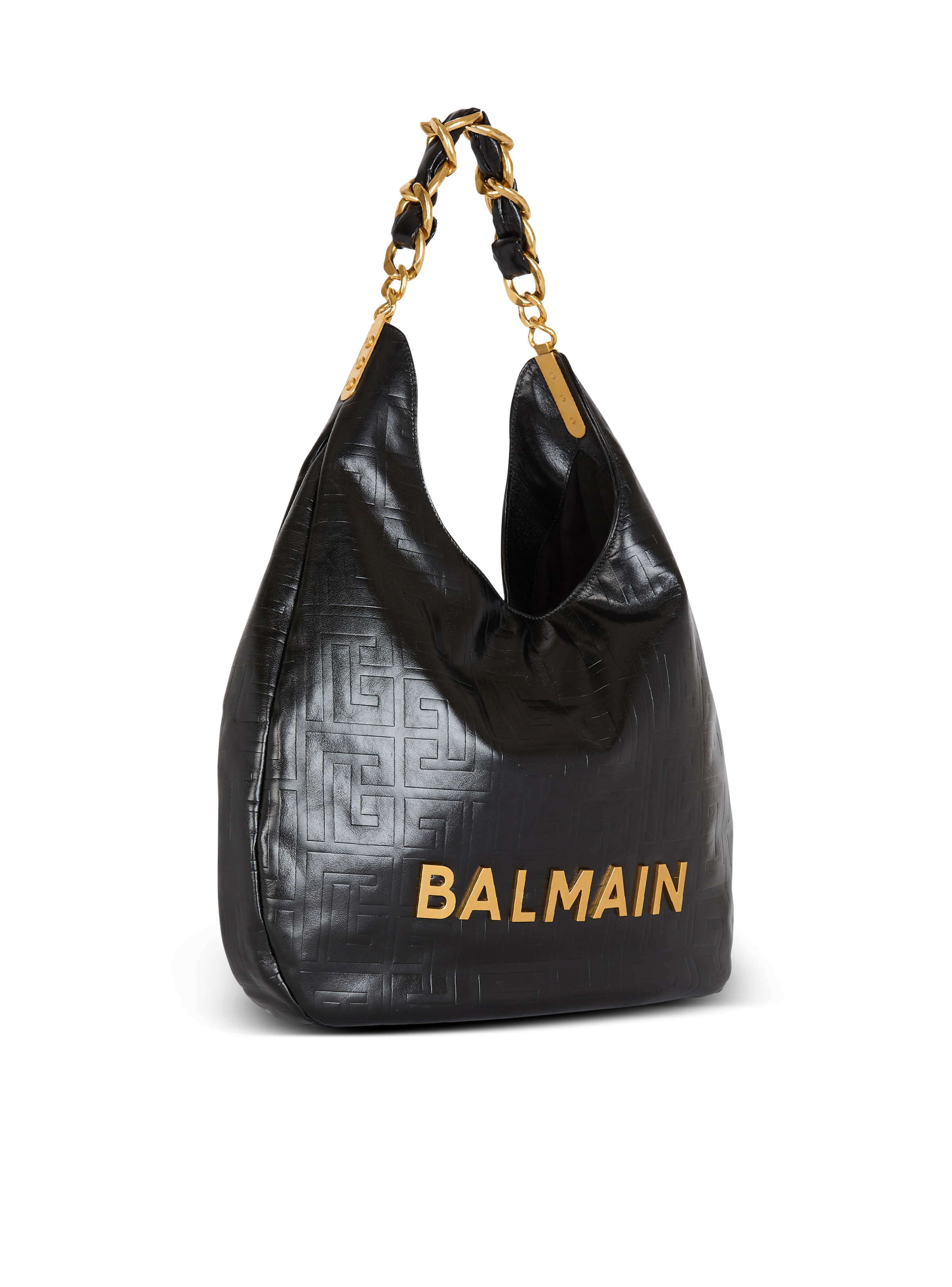 1945 Soft Hobo crinkled leather tote bag with monogram - 3