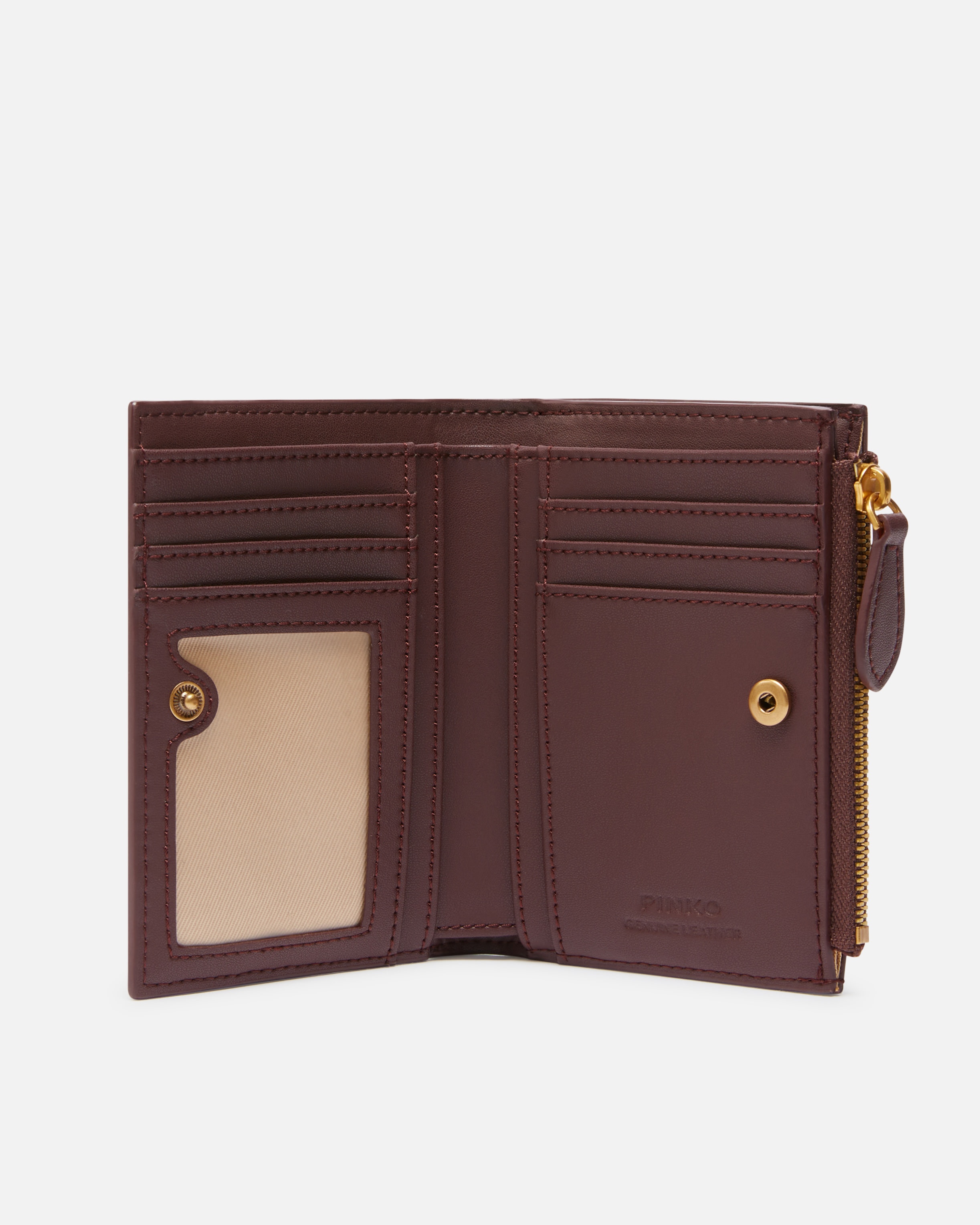 COMPACT SMALL WALLET IN SMOOTH LEATHER WITH LOGO - 3