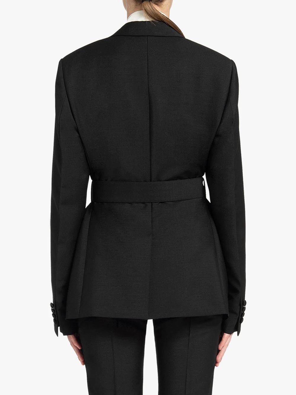 belted single-breasted blazer - 4