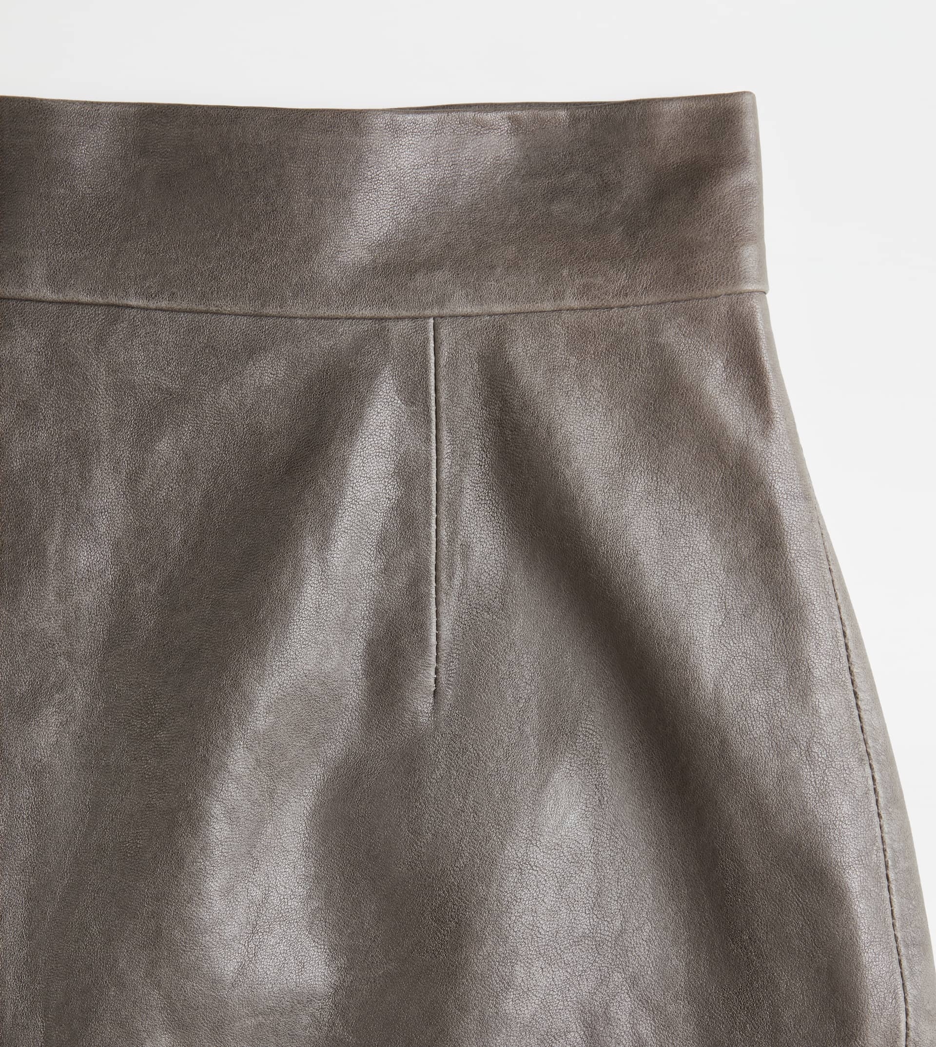 MINISKIRT IN LEATHER - GREY - 9