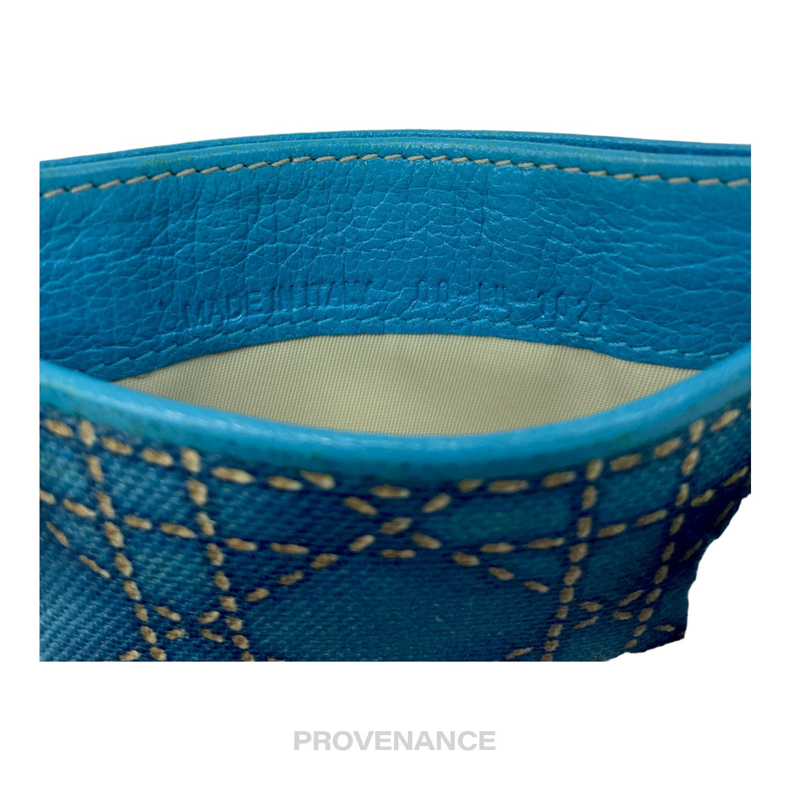 Dior Cannage Card Holder Wallet - Blue - 6