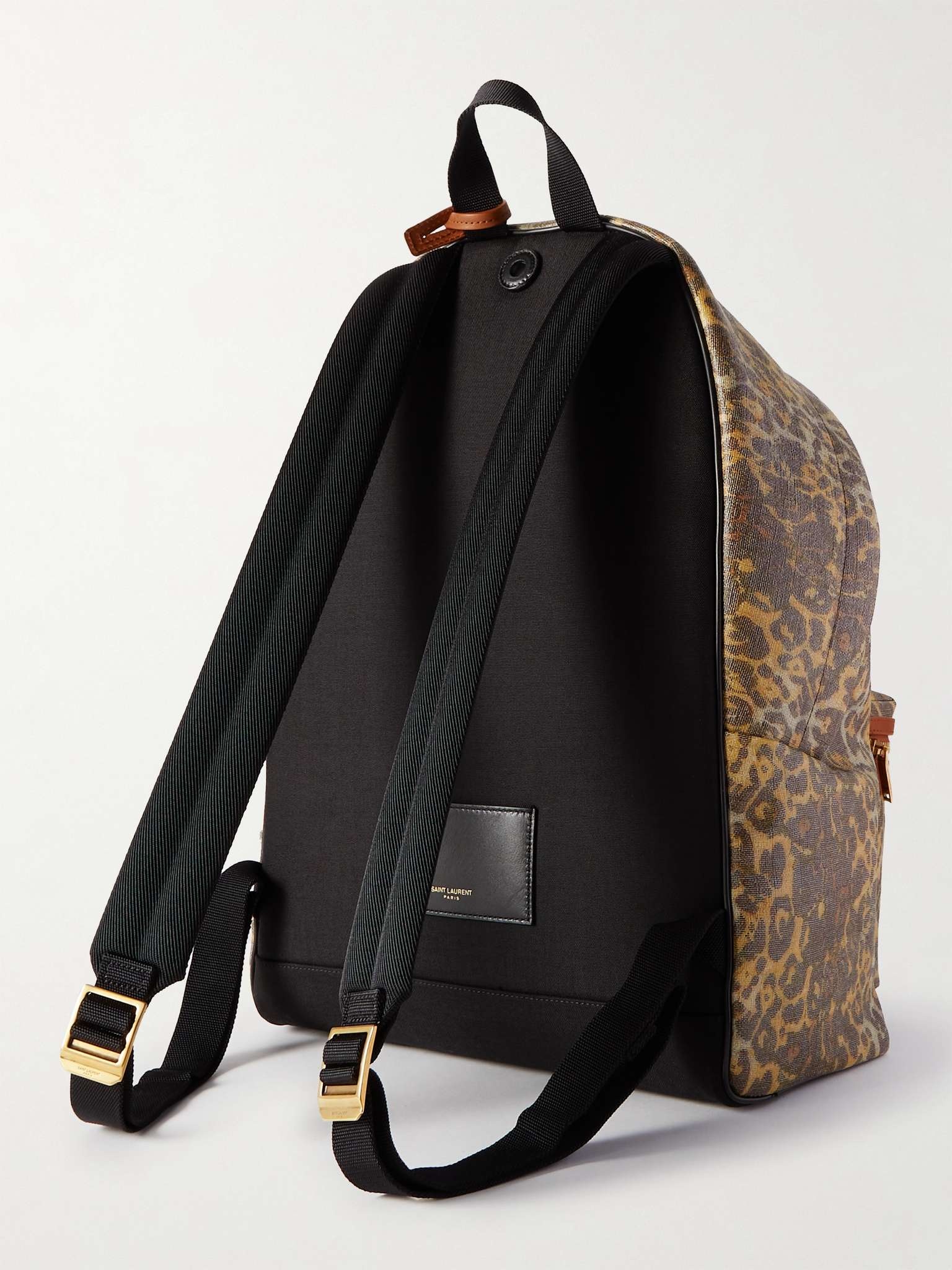 City Leather-Trimmed Canvas Backpack - 3