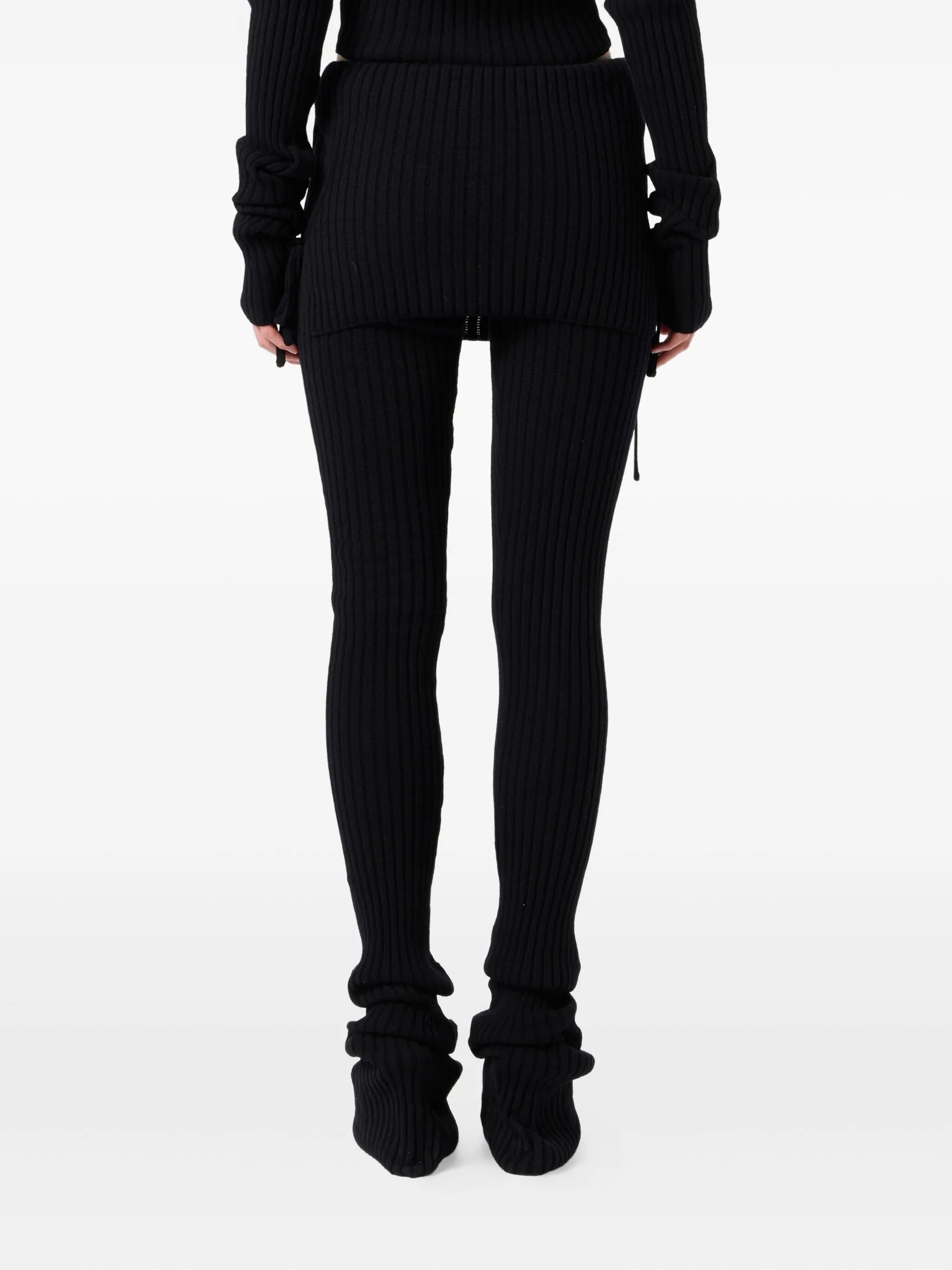 Blumarine Ribbed-knit Tie-detail Trousers - 5
