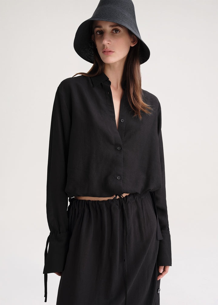 Drawstring shirt black - 5
