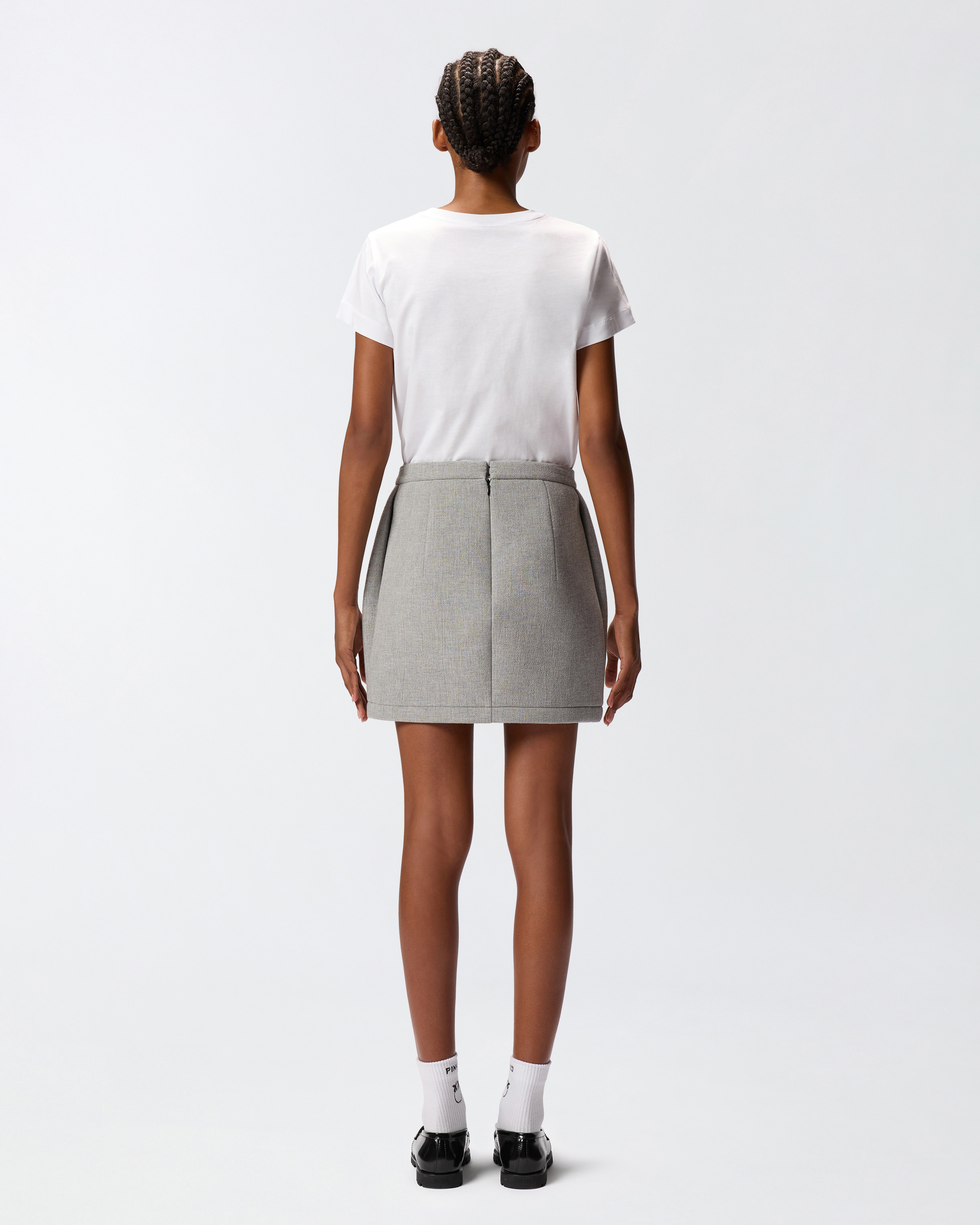 STRAIGHT-CUT WOOL-BLEND MINI SKIRT - 4