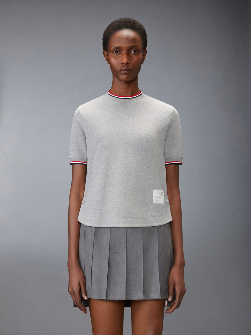 Thom Browne PIQUE RWB TIPPING TEE outlook