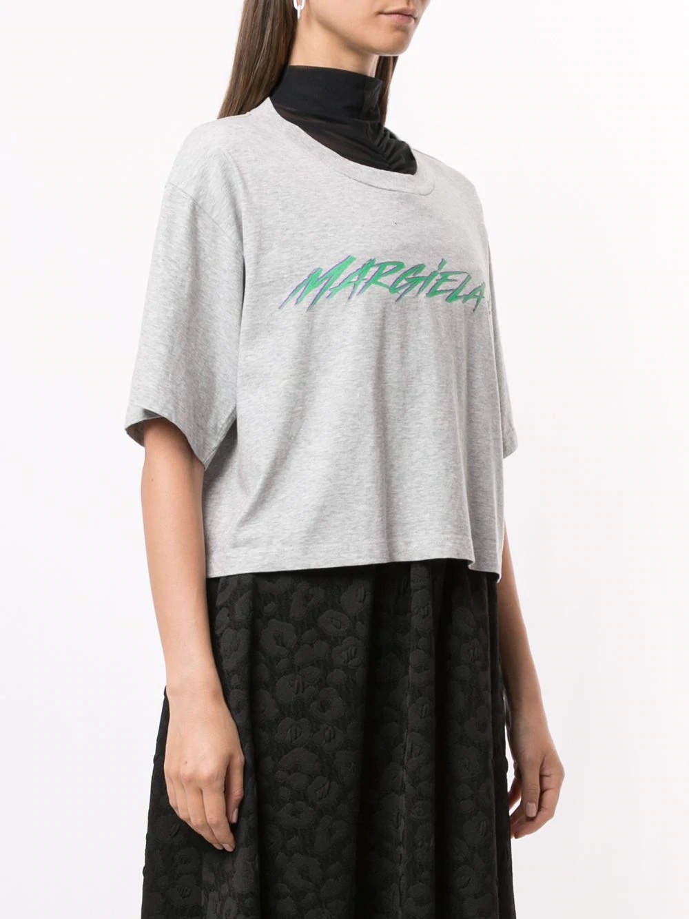 cropped logo T-shirt - 4