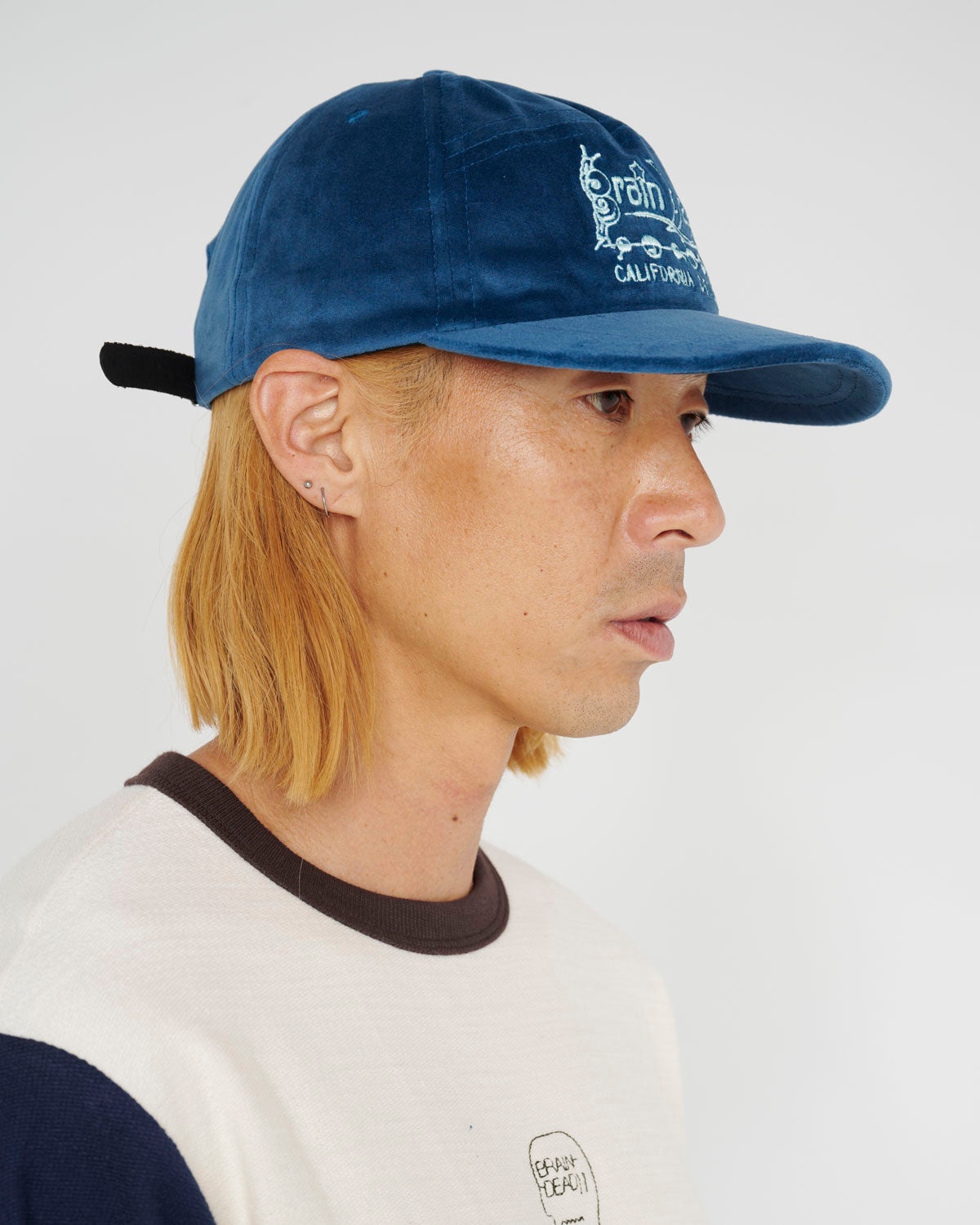 Velveteen Curved Front 6 Panel Hat - Berry - 5