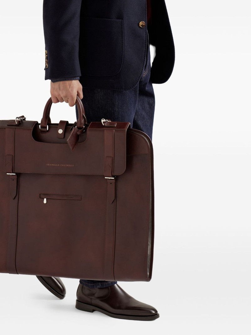 Brunello Cucinelli leather suit holder outlook