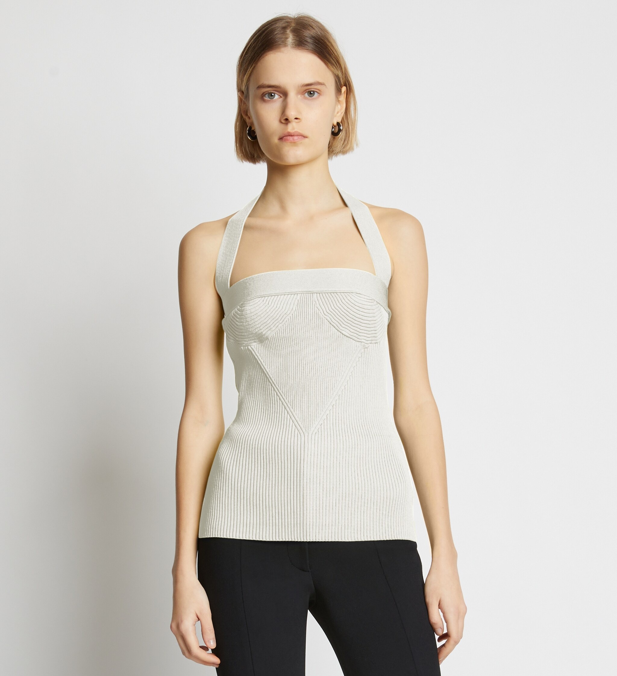 Clean Viscose Knit Halter Top - 2