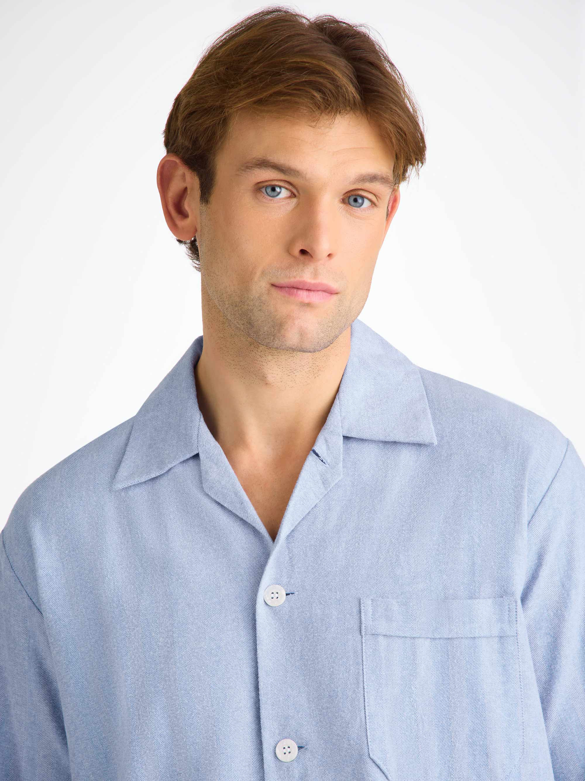 Men's Classic Fit Pyjamas Arran 24 Brushed Cotton Blue - 5