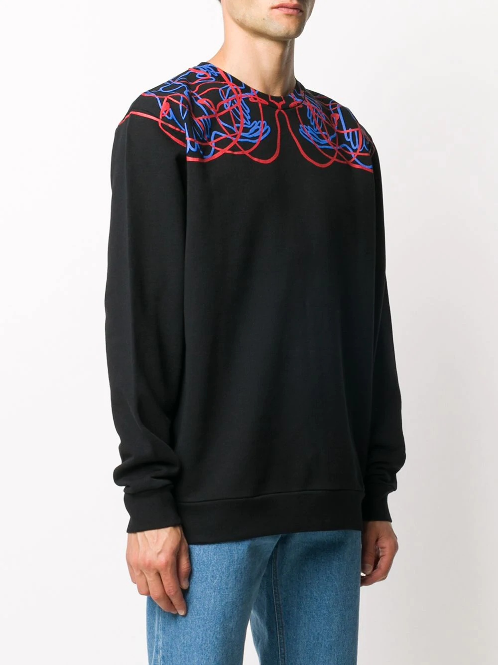 Handsfaces-print cotton sweatshirt - 3