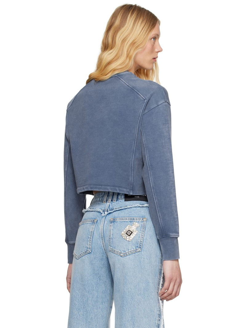 Blue 'Balmain Couture' Embroidered Sweatshirt 3
