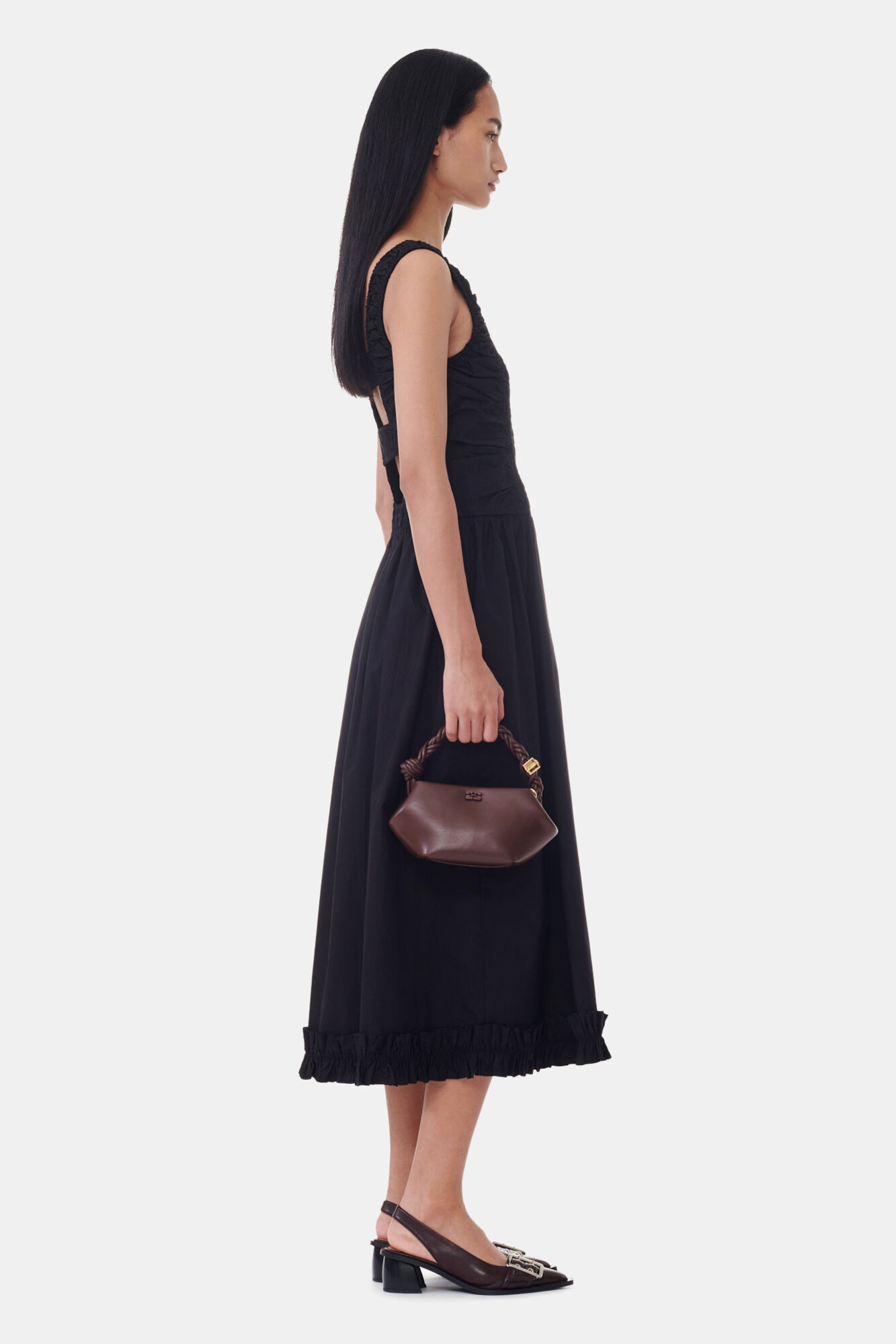 BROWN MINI GANNI BOU BAG - 5
