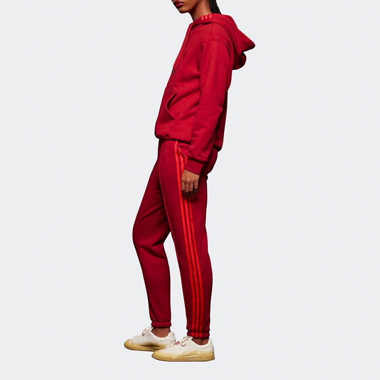 adidas IVY PARK Crossover Sweat Pant Side Stripe Drawstring Sports Long Pants Couple Style Red HI195 - 7