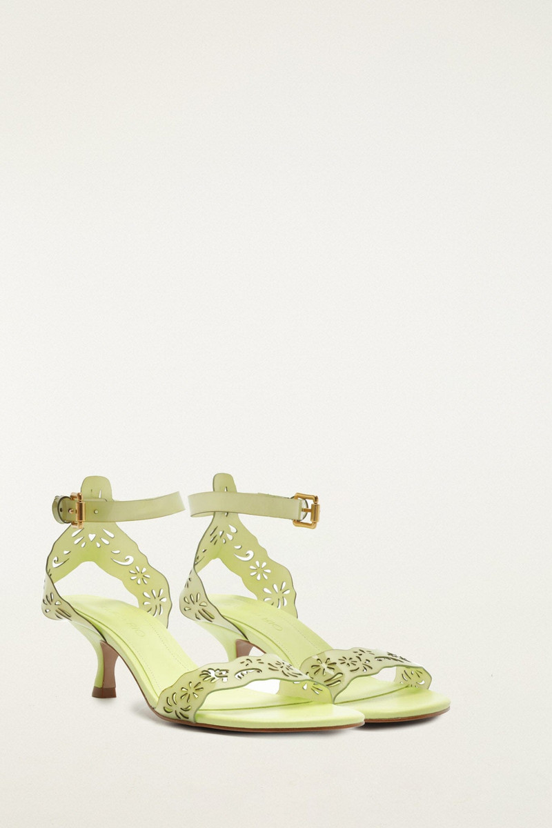 FARM RIO Green Lace Jelly Kitten Heeled Sandal outlook