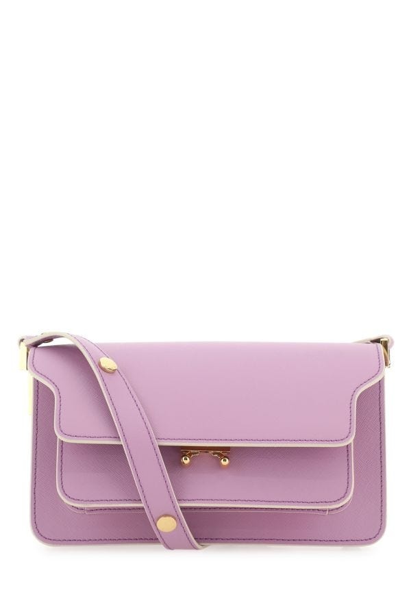 Lilac leather mini Trunk Soft shoulder bag - 1