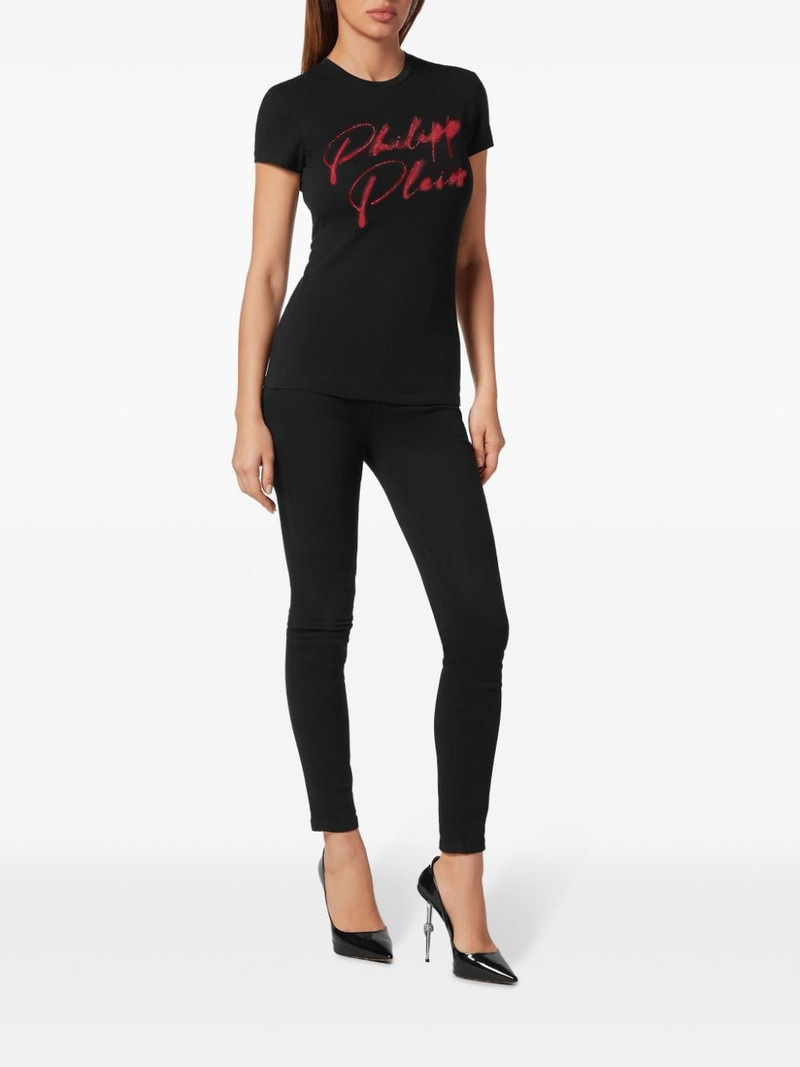 PHILIPP PLEIN crystal-embellished cotton T-shirt outlook
