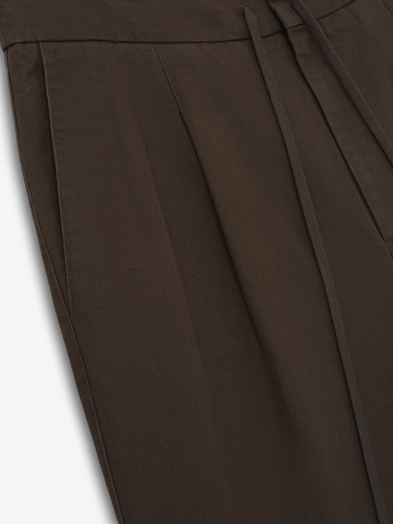 ESSENTIALS Cotton Canvas Pleat Front Pant outlook