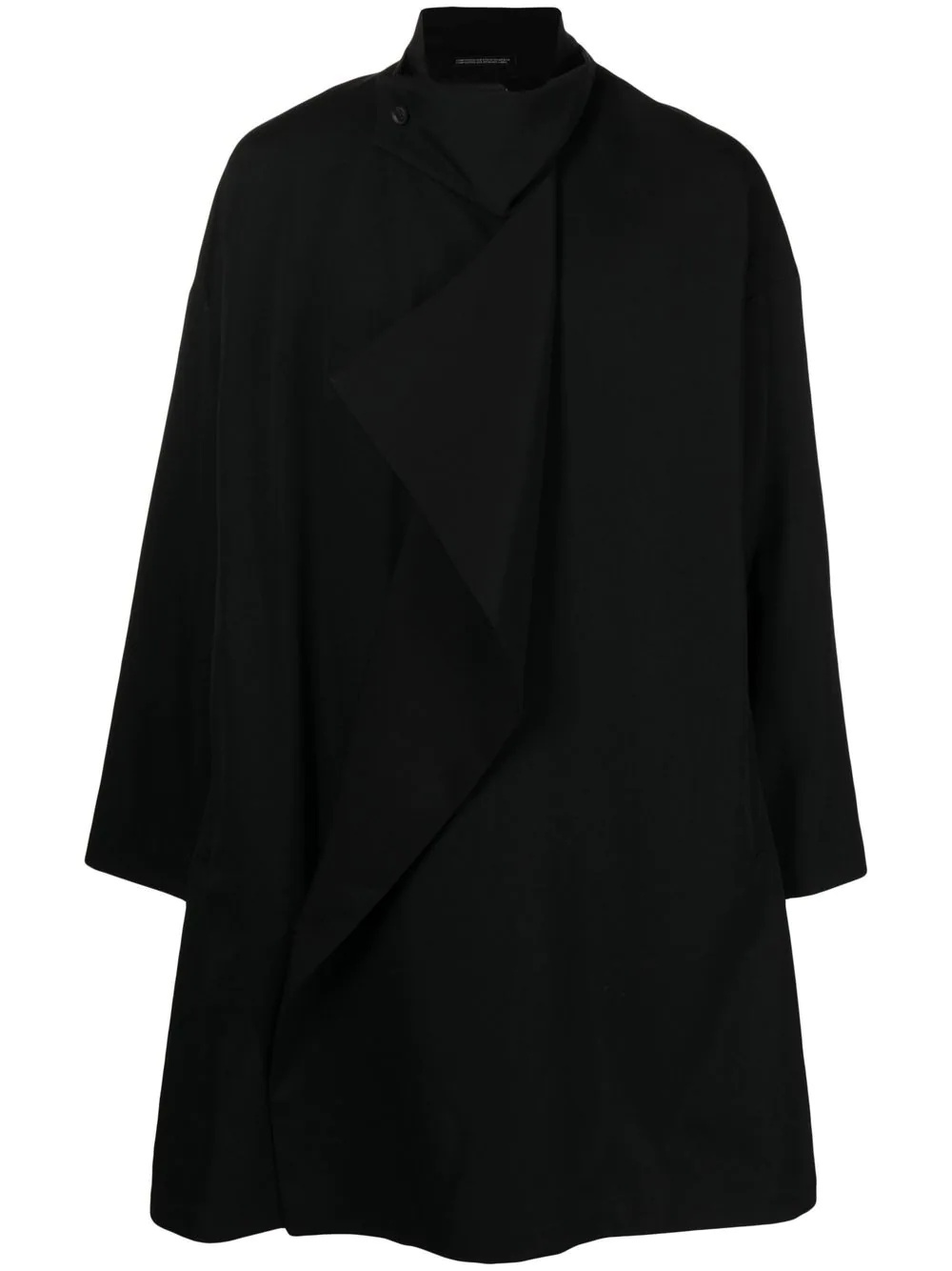 draped wool mid-length coat - 1