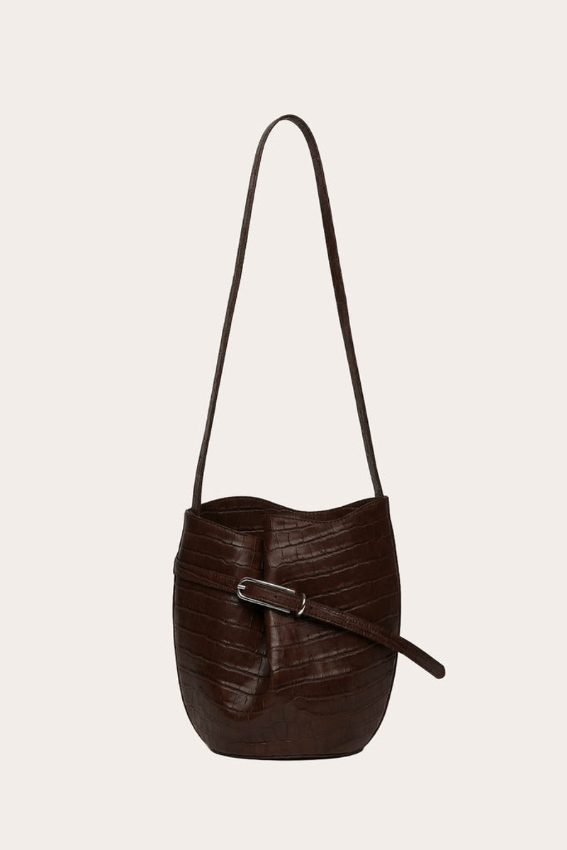 Liffner BELTED BUCKET BAG WALNUT CROC outlook