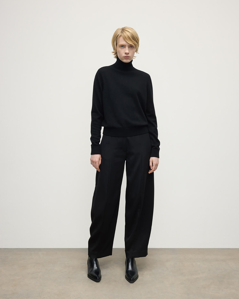 Johnstons of Elgin Classic Cashmere Black Roll Neck Jumper outlook